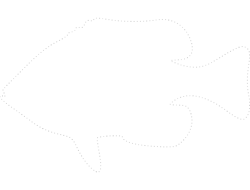 Fish Silhouette Dotted Outline Vector File for Laser Cutting