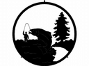 Arte de Pared Circular de Pesca Archivo Vectorial DXF