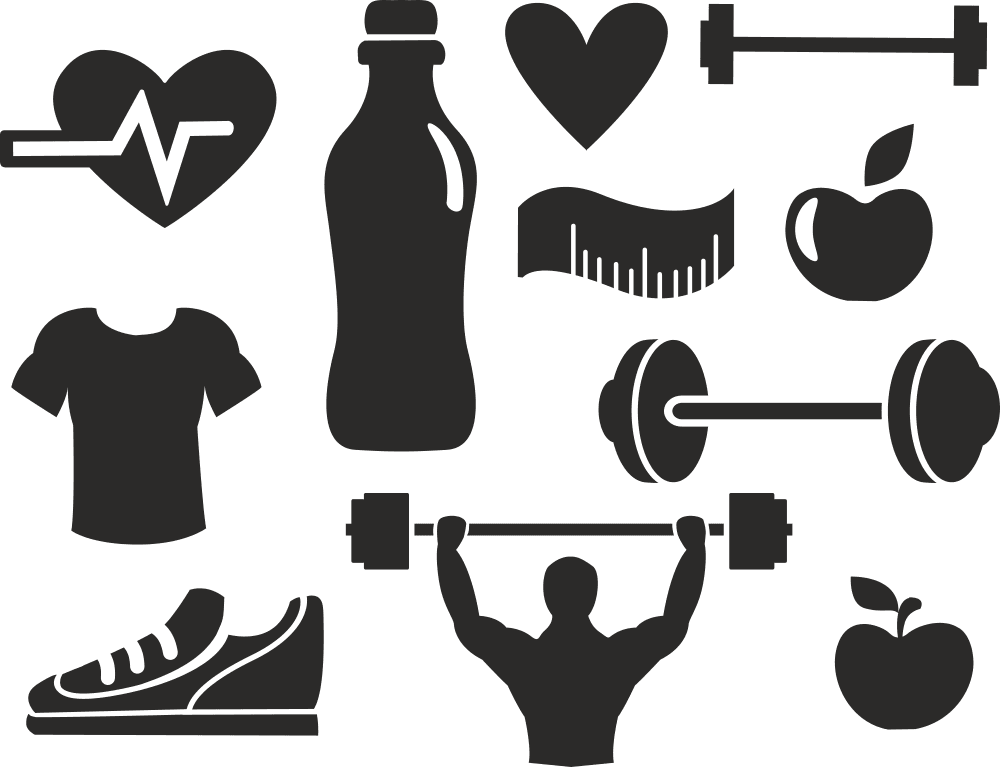 Fitness and Health Icon Collection Vector Set