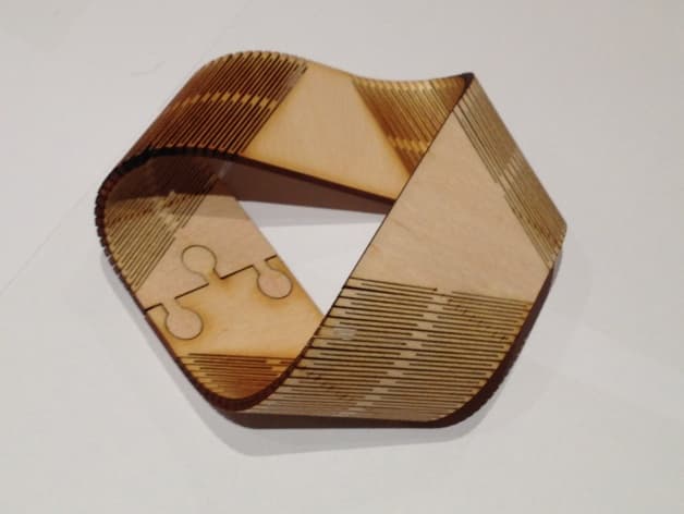 Flexible Mobius Strip 3D Puzzle Laser Cut Vector File
