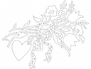 Floral Bouquet with Heart Ornament DXF Vector for Laser Cutting