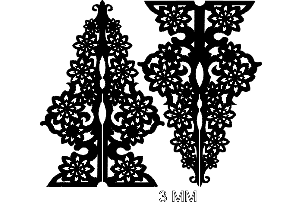 Floral Christmas Tree Stand DXF Vector for Laser Cutting