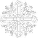 Design Vetorial de Cruz Floral com Trigo para Corte a Laser DXF