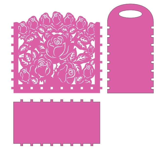 Floral Decorative Gift Box Laser Cut Vector File