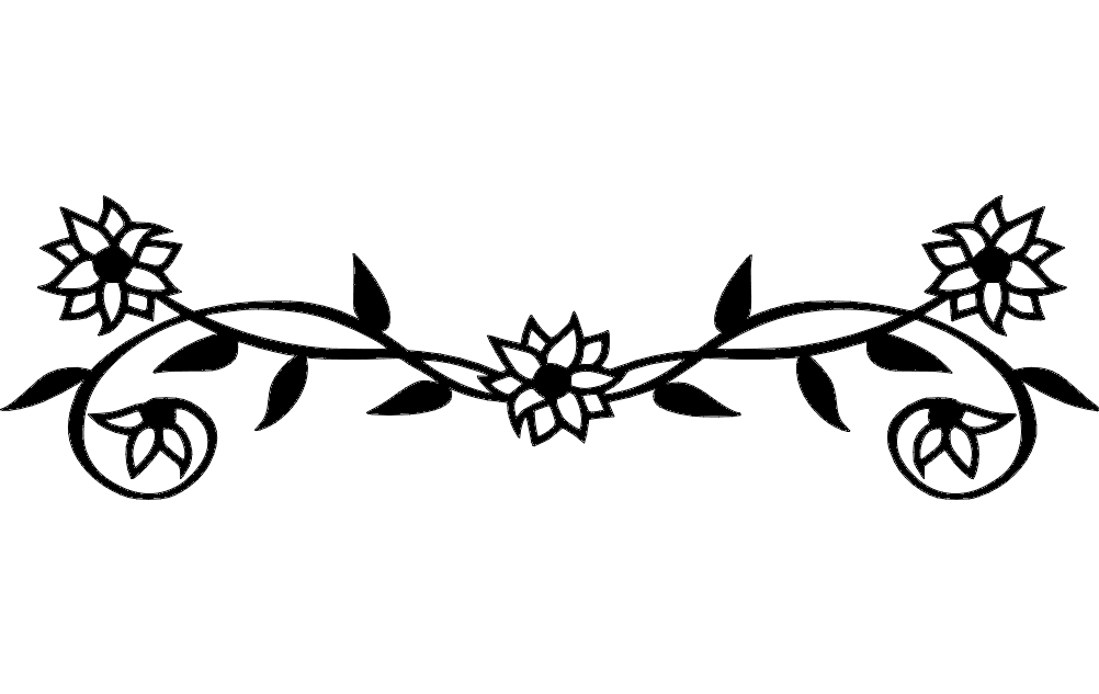Floral Divider Ornament Vector File for Laser Cutting
