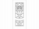 Diseño de Panel de Puerta Floral Vector DXF para CNC