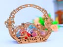 Floral Easter Basket Laser Cut Vector Plan (SVG, DXF)