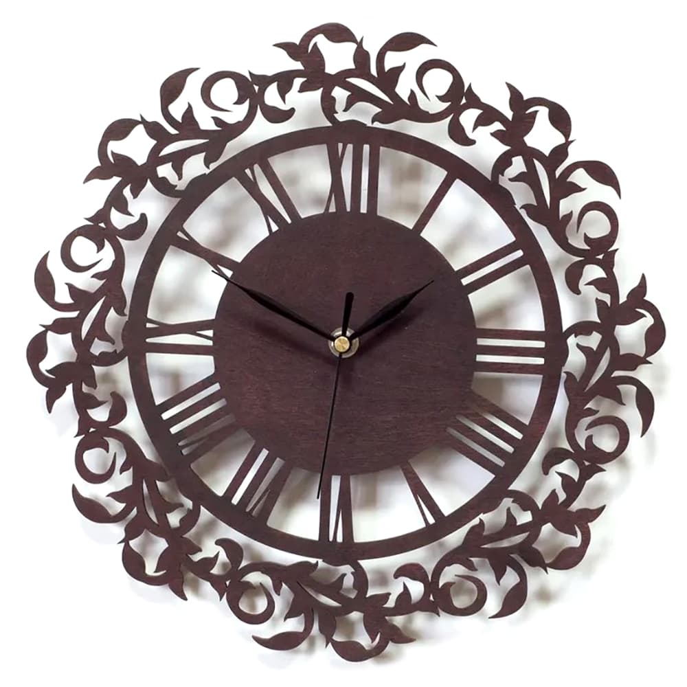 Floral Filigree Wall Clock Laser Cut Vector File