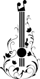 Vector de Arte de Guitarra Floral para Corte Láser, DXF/SVG