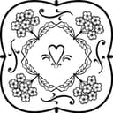 Vector de Marco Floral con Corazón para Corte Láser