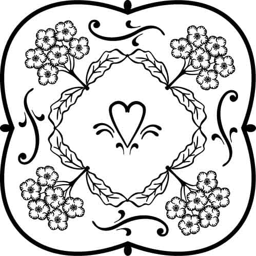 Floral Heart Decorative Frame Vector for Laser Cutting