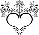 Design Vetor de Coração Floral para Corte a Laser