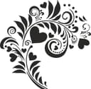 Floral Heart Swirl Decorative Vector Design for Laser Cutting