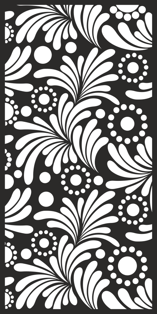 Floral Lattice Screen Pattern Vector File for CNC