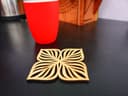 Floral Leaf Tea Cup Coaster - Laser Cut DXF Vector Template