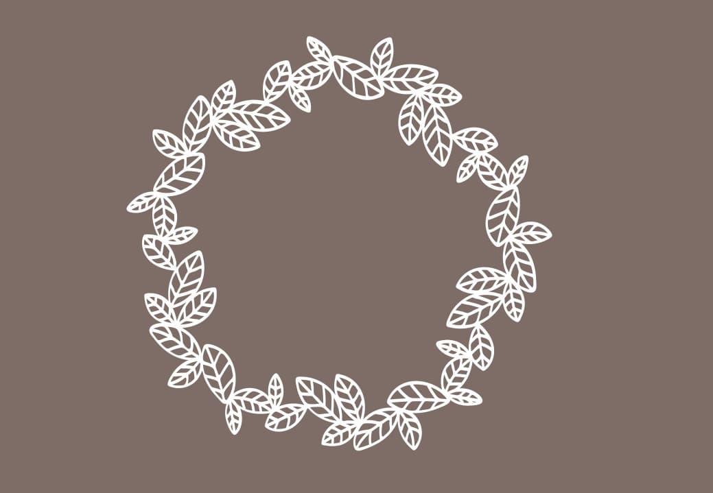 Floral Leaf Wreath Frame Vector File for Laser Cutting