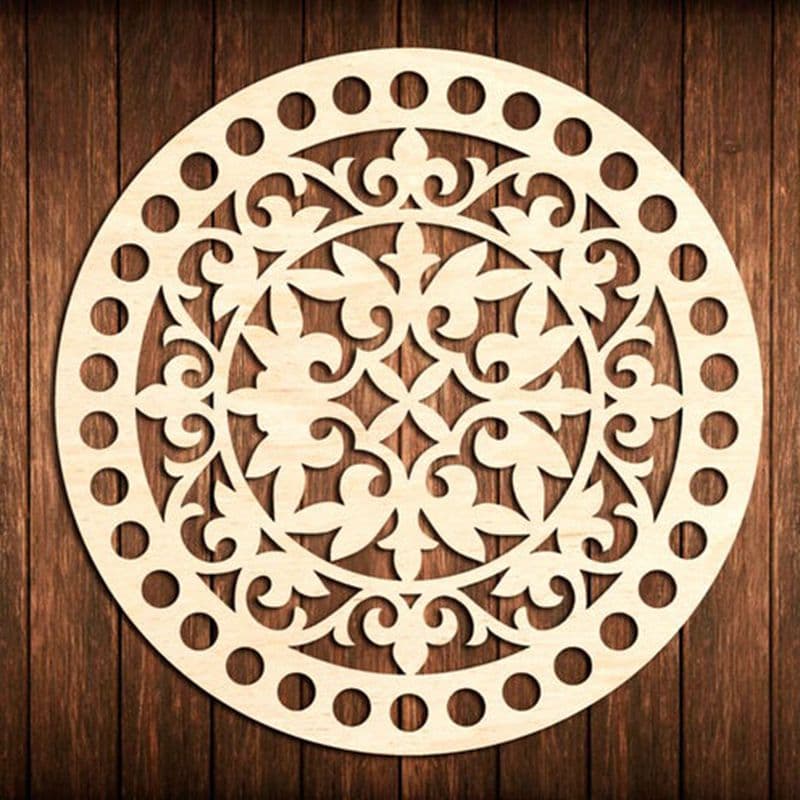 Floral Mandala Crochet Basket Base DXF Vector File
