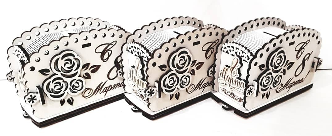 Floral Napkin Holder Laser Cut Vector File