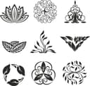Floral Ornaments and Leafy Flourishes Vector Set for Laser Cutting
