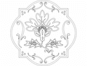 Archivo Vectorial de Emblema Floral Ornamentado para Corte Láser DXF