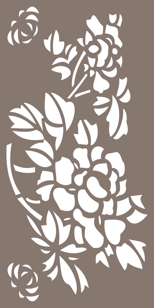 Floral Privacy Screen Vector Design for Laser Cutting