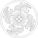 Archivo Vectorial de Emblema Floral Redondo para Corte Láser