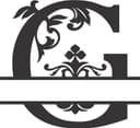 Vetor de Monograma Letra G Floral Dividida DXF para Corte a Laser