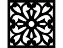 Floral Square Decorative Panel DXF Vector File