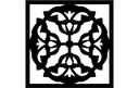 Design Vetorial DXF de Painel Decorativo Quadrado Floral