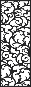 Painel Decorativo Floral com Volutas Vetor para Laser