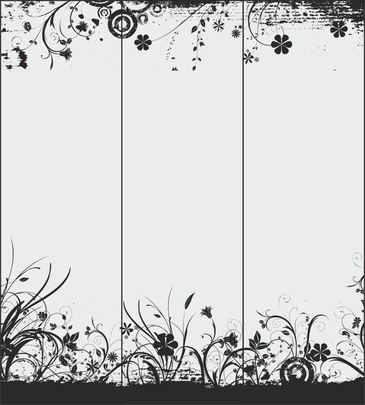 Floral Swirl Decorative Panels Vector for Laser Cutting