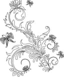 Design Vetorial de Flores e Borboletas para Corte a Laser