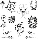 Conjunto de Vectores de Ornamentos y Flores