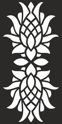 Floral Symmetrical Lattice Pattern Vector for Laser Cutting