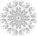 Diseño de Vector de Mandala Floral con Tulipanes para Corte Láser