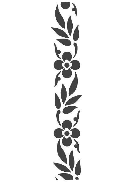 Floral Vine Border Pattern Vector DXF for Laser Cutting