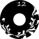 Plantilla de Reloj de Pared Floral Estilo Disco de Vinilo Vector
