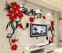 Archivo Vectorial de Arte de Pared Floral en Relieve 3D