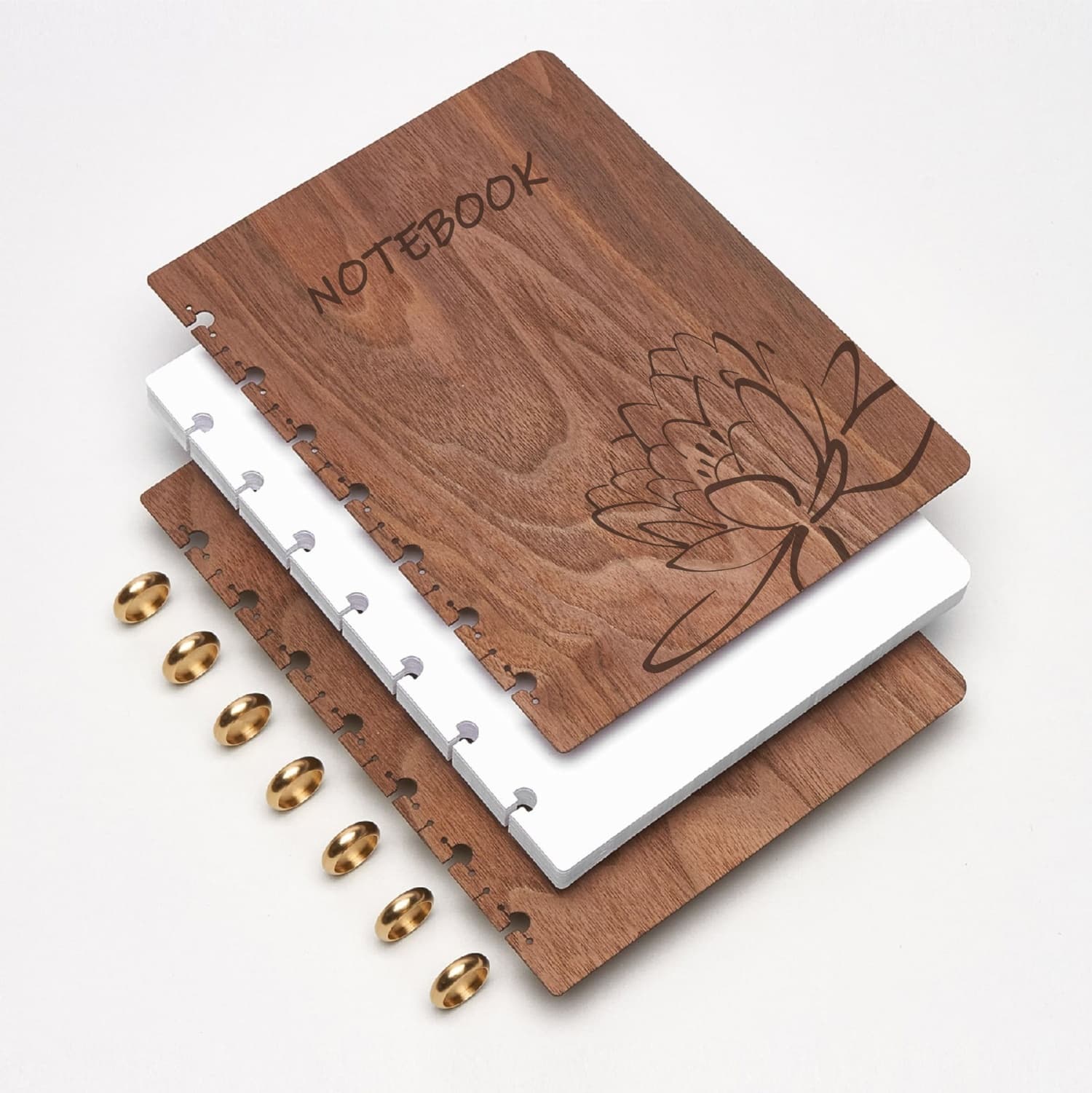 Floral Wooden Notebook Cover Laser Cut Vector File