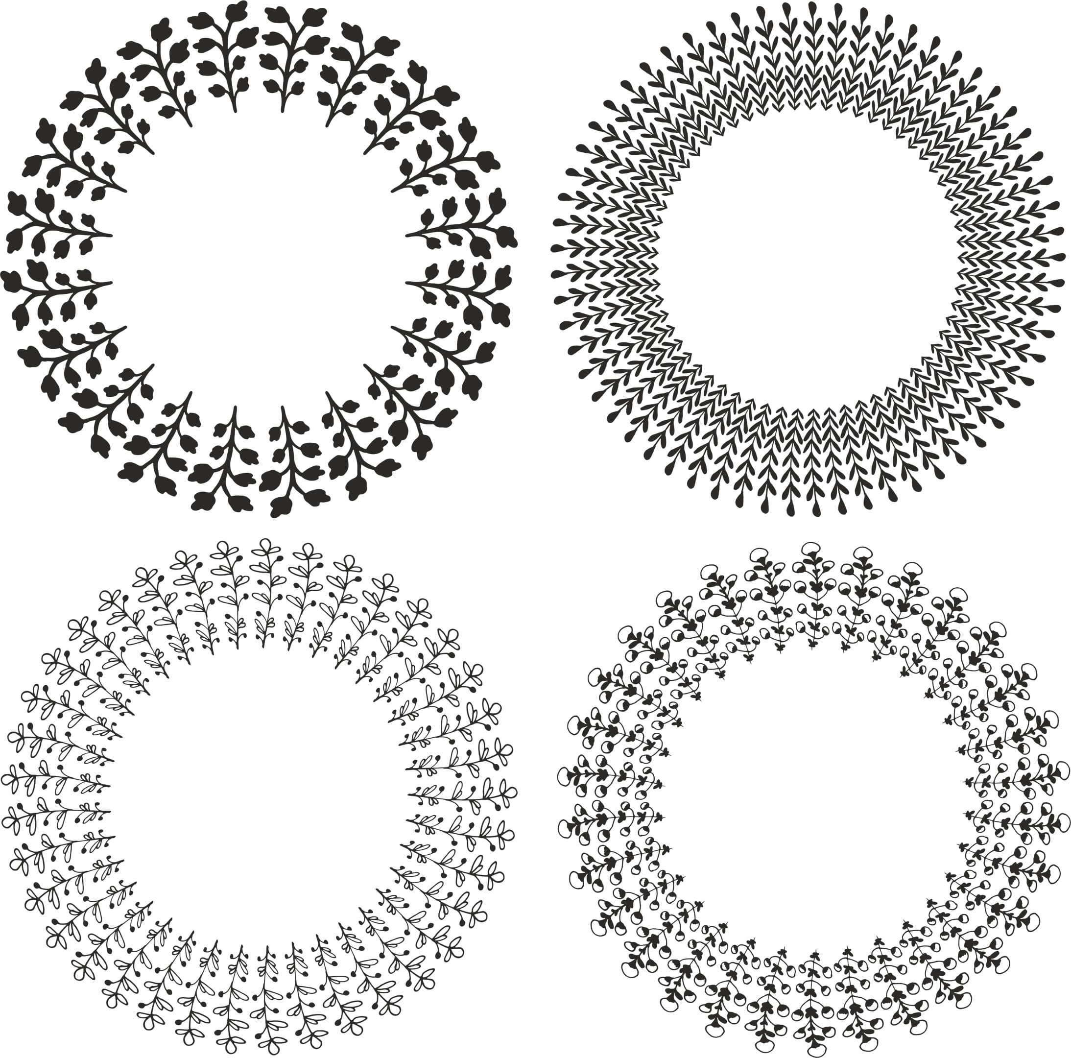 Floral Wreath Mandala Collection - Free SVG Vector File