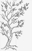 Flowering Tree Decorative Panel Laser Cut File Vector