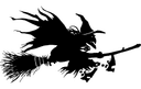 Diseño Vectorial de Silueta de Bruja Volando para Corte Láser DXF