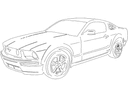 Ford Mustang Sports Car Vector Outline for Laser Cutting DXF
