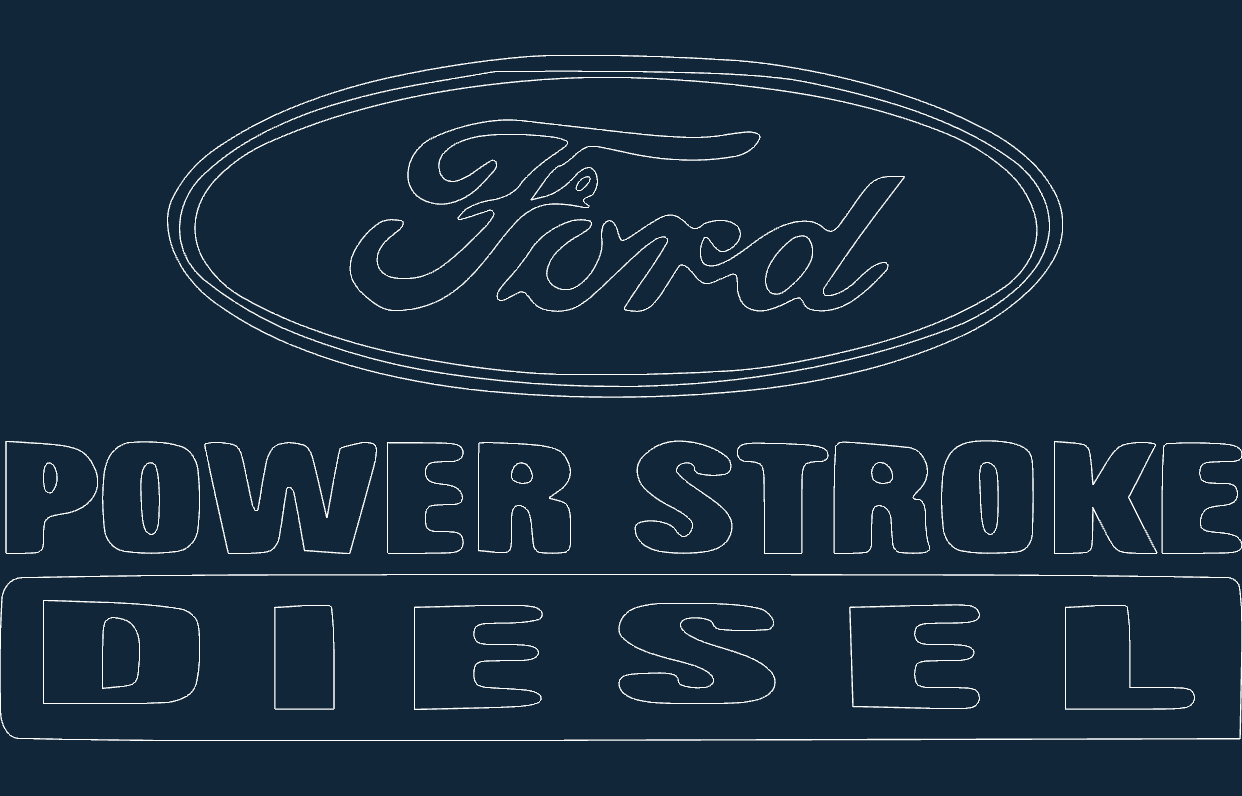 Ford Power Stroke Diesel Logo Vector DXF for Laser Cutting