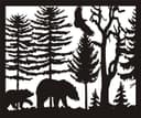 Forest Wildlife Scene with Bears and Eagle Vector DXF