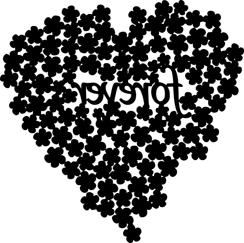 Forever Heart Floral Pattern Laser Cut Vector File