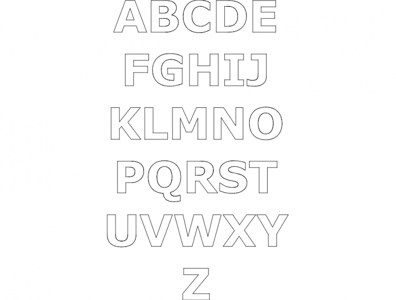 Full Alphabet Block Letters Vector File for Laser Cutting DXF