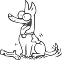 Funny Cartoon Dog with Stick Vector Laser Cut File