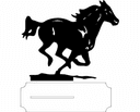 Archivo Vector DXF de Caballo Galopando con Base