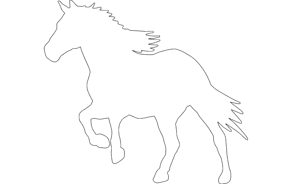 Galloping Horse Silhouette Vector Design for Laser Cutting DXF
